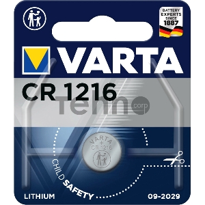 Батарейка Varta ELECTRONICS CR1216 BL1 Lithium 3V (6216) (1/10/100)
