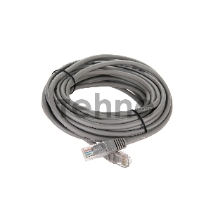 Патчкорд 7,5м Telecom UTP кат.5е RJ45,  литой, серый, NA102--7.5M
