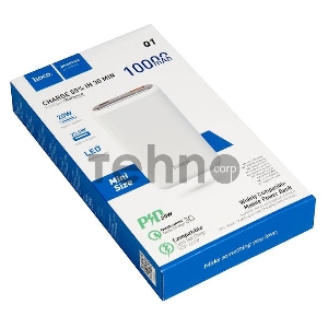 Внешний аккумулятор HOCO Q1 Kraft быстрая зарядка QC3.0, PD20, USB-A 22,5W (10000mAh), белый