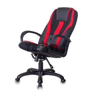 Кресло игровое Бюрократ VIKING-9/BL+RED черный/красный искусст.кожа/ткань