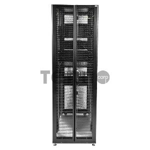 Шкаф серв. ПРОФ нап. 42U (600x1000) дверь перфорированная 2 шт., цвет черный, в сборе (ШТК-СП-42.6.10-44АА-9005) (1 коробка)