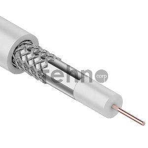 Кабель коаксиальный REXANT 3С-2V, 75 Ом, CCS/Al/Al, 48%, бухта 100 м, белый