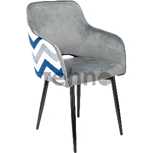 Кресло Бюрократ CH-380F серая жемчужина зигзаг на ножках металл