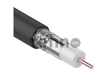 Кабель коаксиальный REXANT RG-6U, 75 Ом, CCS/Al/Al, 64%, бухта 305 м, черный OUTDOOR