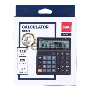 Калькулятор бухгалтерский Deli EM01120 черный 12-разр.