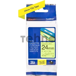 Наклейка ламинированная TZ-EC51 (24 мм черн/желтая флюоресцентная лента)