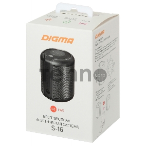 Колонка порт. Digma S-16 черный 6W 1.0 BT/USB 1800mAh