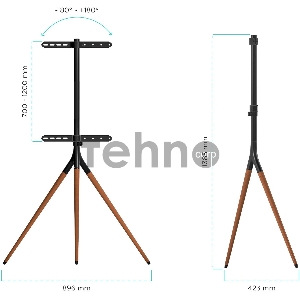 Стойка для ТВ и сенсорных панелей ONKRON TS1220 32-65, чёрный