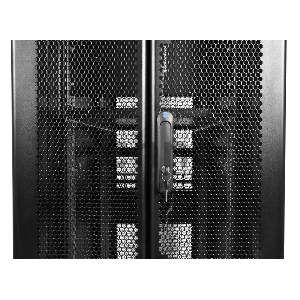 Шкаф серв. ПРОФ нап. 42U (600x1000) дверь перфорированная 2 шт., цвет черный, в сборе (ШТК-СП-42.6.10-44АА-9005) (1 коробка)