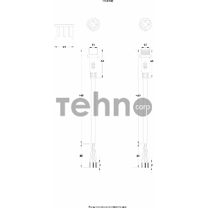Соединительный кабель (4pin) герметичный (IP67) 4х0.75мм²  белый  REXANT