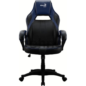 Кресло игровое AEROCOOL AС40C AIR, на колесиках, полиуретан, черный/синий [aс40c  black blue]