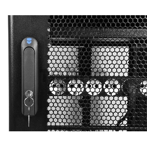 Шкаф серв. ПРОФ нап. 42U (600x1000) дверь перфорированная 2 шт., цвет черный, в сборе (ШТК-СП-42.6.10-44АА-9005) (1 коробка)