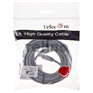 Патчкорд 7,5м Telecom UTP кат.5е RJ45,  литой, серый, NA102--7.5M