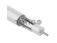 Кабель коаксиальный REXANT RG-6U, 75 Ом, CCS/Al/Al, 64%, бухта 100 м, белый