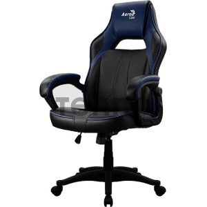 Кресло игровое AEROCOOL AС40C AIR, на колесиках, полиуретан, черный/синий [aс40c  black blue]