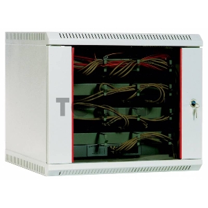 Шкаф настенный ЦМО ШРН-15.650 15U 600x650мм пер.дв.стекл несъемные бок.пан. 50кг серый