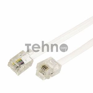 Телефонный шнур, удлинитель RJ-11(6P-4C), длина 5 метров, белый REXANT