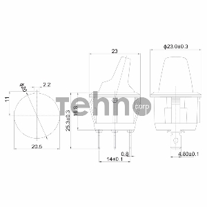 Выключатель клавишный круглый 12V 16А (3с) ON-OFF синий  с подсветкой  REXANT