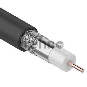 Кабель коаксиальный REXANT RG-6U, 75 Ом, CCS/Al/Al, 64%, бухта 100 м, черный OUTDOOR