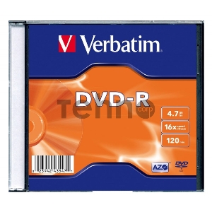 Диск DVD-R Verbatim 16-x, 4.7 Gb, (уп 20 шт) (43547)