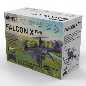 Квадрокоптер Hiper HQC-0003 Falcon X FPV 0.3Mpix VGA WiFi ПДУ черный/фиолетовый