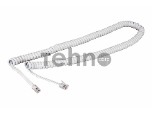 Телефонный шнур, витой трубочный RJ-10(4P-4C), длина 7 метров, белый REXANT