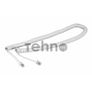 Телефонный шнур, витой трубочный RJ-10(4P-4C), длина 7 метров, белый REXANT