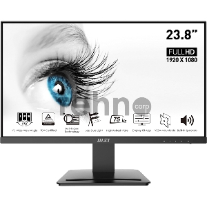 Монитор MSI PRO MP243 23.8 FHD (1920x1080 (матовый))/flat/IPS/75Hz/4ms/HDMI(1.4b)/DisplayPort (1.2a) 23.8(1920x1080)/  (Ghz)/Mb/Gb/Ext: