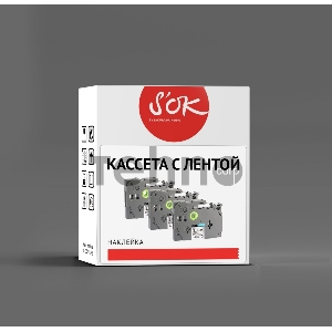 Кассета с лентой Sakura TZE135 для Brother PT-P700,PT-P750W/PT-P900W/PTP950NW, белый на прозрачном, 12мм/8м, наклейка