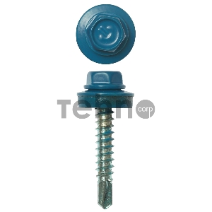 Саморезы СКД кровельные, RAL 5009 небесно-голубой, 29 х 4.8 мм, 2 500 шт, для деревянной обрешетки, ЗУБР