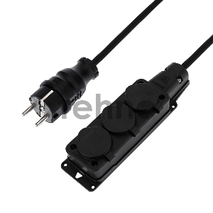 Удлинитель-шнур на рамке REXANT КГ 3х1.5, 10 м, 3 гнезда, морозостойкий, с/з, 16 А, 3500 Вт, IP44 (Сделано в России)