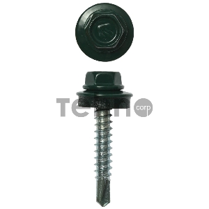 Саморезы СКД кровельные, RAL 6005 зеленый насыщенный, 29 х 4.8 мм, 2 500 шт, для деревянной обрешетки, ЗУБР Профессионал