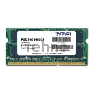 Память Patriot 4Gb DDR3 1600MHz  SO-DIMM PSD34G16002S RTL PC3-12800 CL11  204-pin 1.5В