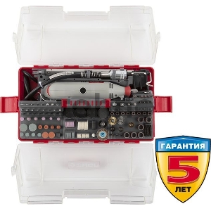 Гравер ЗУБР ЗГ-130ЭК H242  { электрический с набором мини-насадок в кейсе, 242 предмета }