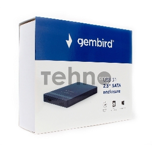Внешний корпус 2.5 Gembird EE2-U31S-2, чёрный, USB Type-c, SATA, алюминий
