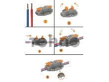 Клемма СМК проходная REXANT 2 полюса, с монтажной площадкой (0,08-4 мм²), серая (блистер 5 шт./уп.)