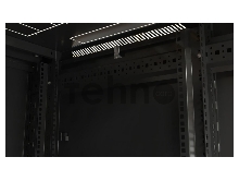 Шкаф настенный Hyperline TTB-4781-DD-RAL9004 19-дюймовый, 47U, 2277x 800х 1000 мм (ВхШхГ), передняя и задняя распашные перфорированные двери (75%), ручка с замком, крыша нового типа, цвет черный
