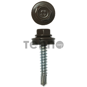 Саморезы СКД кровельные, RAL 8028 земельно-коричневый, 29 х 4.8 мм, 2 500 шт, для деревянной обрешетки, ЗУБР