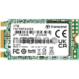 Твердотельный диск 1Tb Transcend 425S, M.2 2242, SATA, 3D TLC [R/W - 550/500 MB/s]