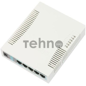 Сетевой коммутатор  MikroTik RB260GS RouterBOARD 260GS 5-port Gigabit smart switch with SFP cage, SwOS, plastic case, PSU