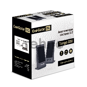 Акустическая система 2.0 ExeGate EX287056RUS Tango 230 (питание USB, 2х3Вт (Вт RMS), 80-20000Гц, черный)