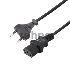 Шнур сетевой, вилка - евроразъем С13, кабель 2x0,75 мм², длина 1,8 метра (PE пакет) REXANT