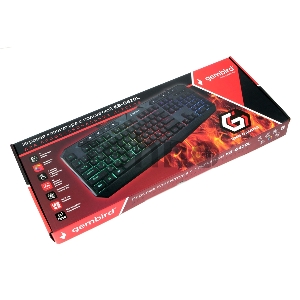 Клавиатура с подсветкой Gembird KB-G420L, USB, черный, 114 кл., м/медиа, Rainbow, кабель 1.5м