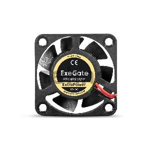 Вентилятор 12В DC ExeGate ExtraPower EP04010S2P (40x40x10 мм, Sleeve bearing (подшипник скольжения), 2pin, 7500RPM, 36dBA)