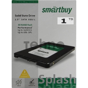Твердотельный накопитель SSD 2.5 1TB Smartbuy Splash SATAIII MAS0902 3D TLC (SBSSD-001TT-MX902-25S3)