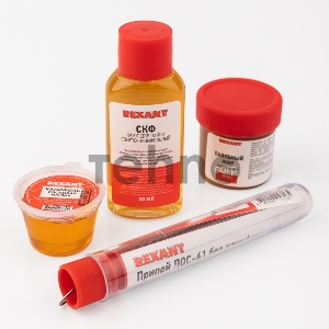 Набор К4 для пайки REXANT универсальный (припой, канифоль, паяльный жир, флюс СКФ) Набор К4 для пайки REXANT универсальный (припой, канифоль, паяльный жир, флюс СКФ)