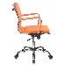Кресло руководителя Бюрократ CH-993-Low/orange низкая спинка оранжевый искусственная кожа крестовина хромированная, фото 4