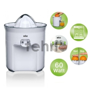 Соковыжималка для цитрусовых BRAUN CJ-3050 (Мощность 60 Вт. Система прямой подачи сока. Система капля-стоп. Материал корпуса пластик. Импульсный режим.) Соковыжималка для цитрусовых BRAUN CJ-3050 (Мощность 60 Вт. Система прямой подачи сока. Система капля-стоп. Материал корпуса пластик. Импульсный режим.)