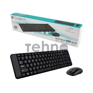 Клавиатура + мышь Logitech MK220 клав:черный мышь:черный USB беспроводная