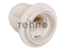 Патрон пластик с кольцом, Е27, белый, стикер на изделии, Iek EPP11-04-01-K01 Ппл27-04-К12